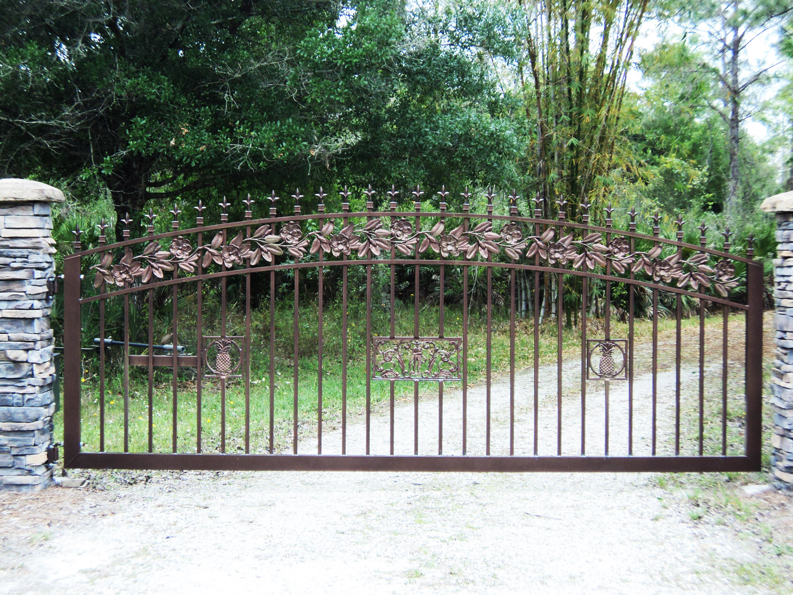 custom fabricated metal entrance gate