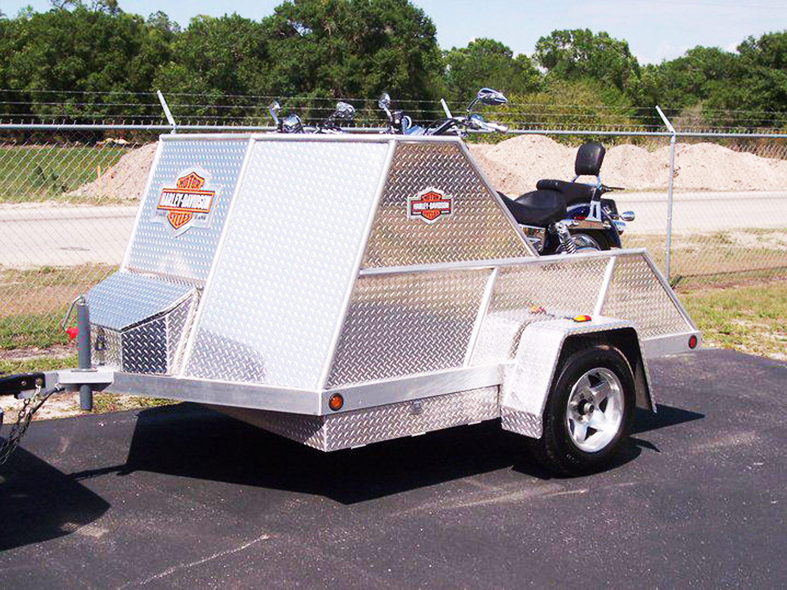 custom aluminum motorcycle trailer cover