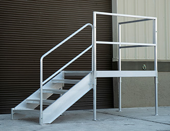 RV stairs with platform
