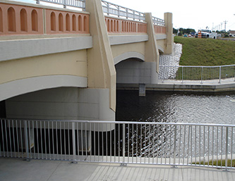 Sidewalk railing system